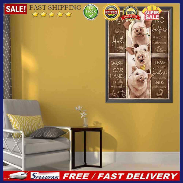 5D DIY Diamond Painting Kits Full Round Drill Three Pigs Mosaic Wall Pictur