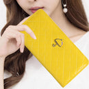 Ladies Wallet Long Purse 12 Cards Holder Protector Yellow