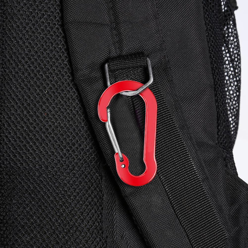 6pcs Outdoor Camping Carabiner Clip Climbing Quick Hanging Buckle (Red)