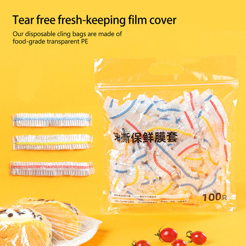 Fresh Keeping Bags - Disposable Food Cover Plastic Kitchen Supply (100pcs)