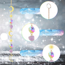 #A Crystal Wind Chime Star Moon Windbell Hanging Ornament Garden Decorations Gif