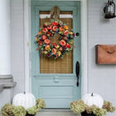 Harvest Decor Thanksgiving Floral Hoop Peony Garland Halloween Pumpkin Wreath
