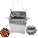 Stainless Steel Picnic Wood Charcoal Burning Stoves Campfire BBQ Barbecue Stove