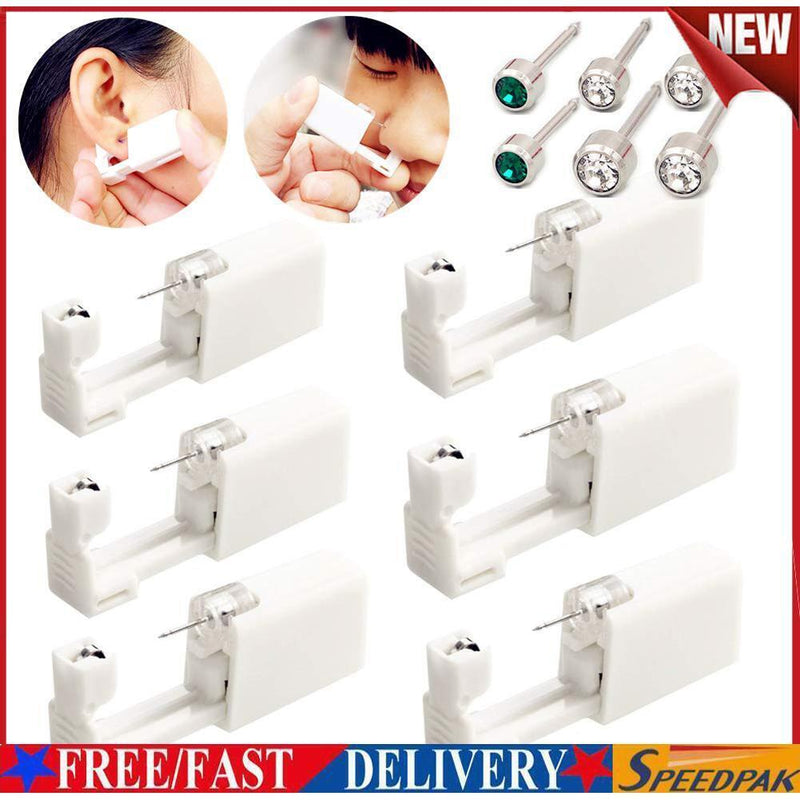 6pcs Disposable Sterile Ear Piercer Tool Kits Machine Earring Piercing Jewelry