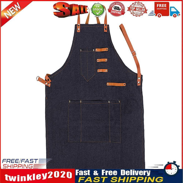 Barber Sleeveless Denim Apron Hairdresser Hair Cutting Protection Tool (B) Newly