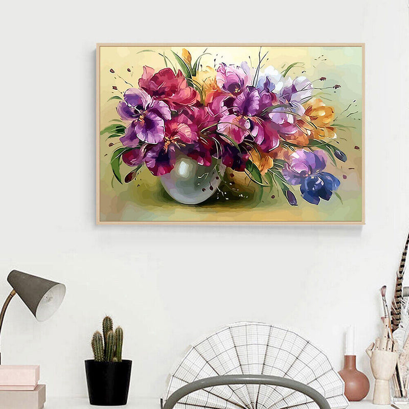 DIY Digital Painting By Numbers Flower Picture Modern Wall Art Home Decor