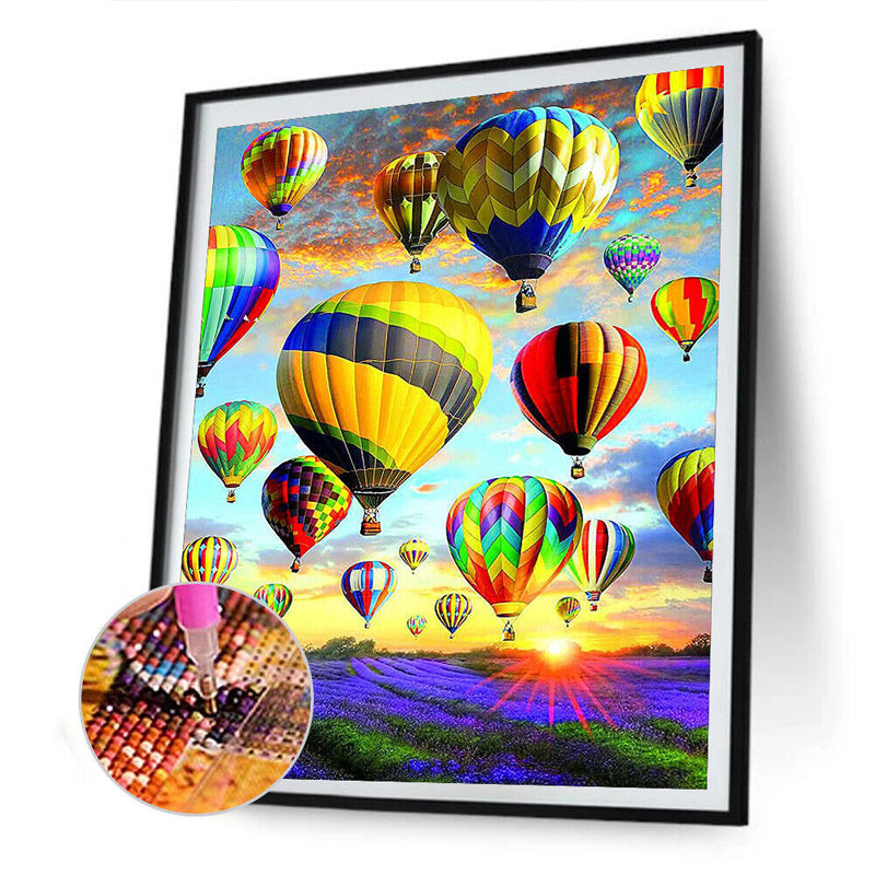 5D Diamond Painting Kit Hot Air Balloons Full Round Drill DIY Mosaic Crafts