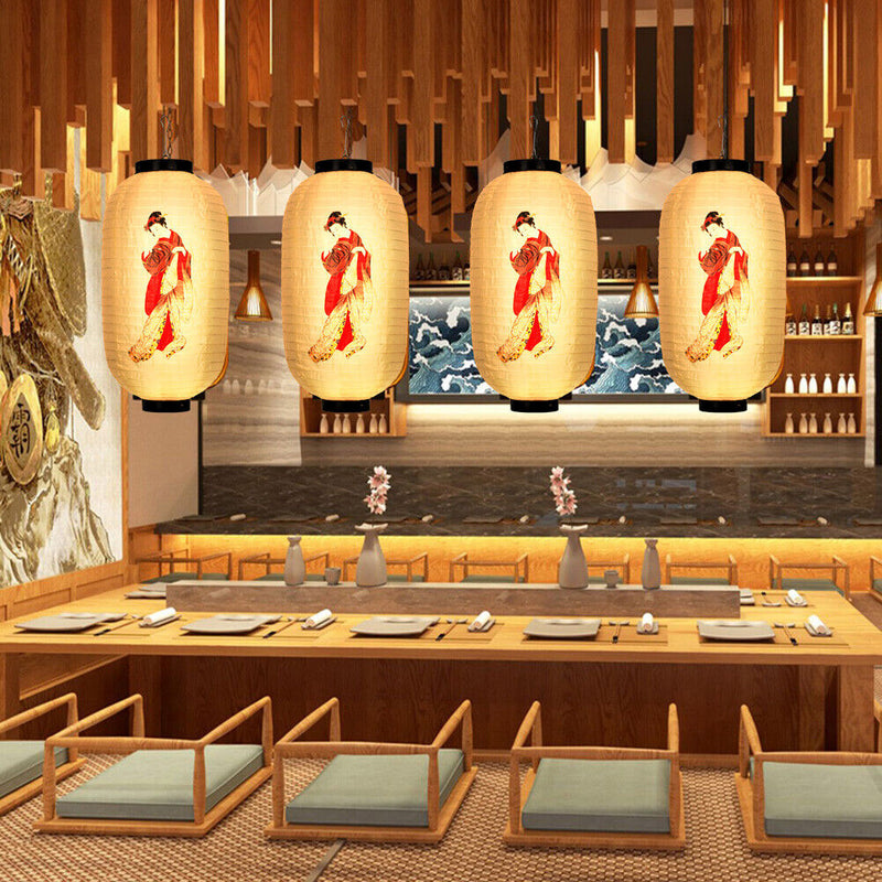 Chinse Ancient Chinese Women Spray Painting Cloth Lantern Pendant Indoor Deco