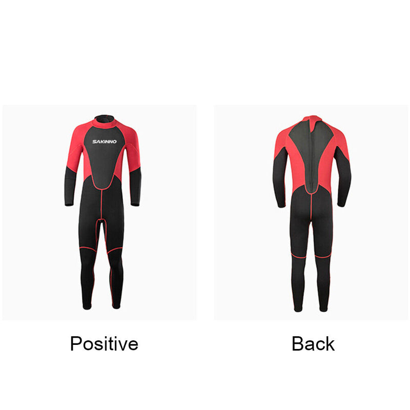 Full Body Men Neoprene Wetsuit Jumpsuit Quick-Drying Wet Suit (Red 2XL) Newly
