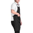 Unisex Solid Cooking Kitchen Restaurant Bib Apron Dress with Pocket(Black)