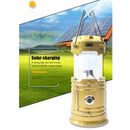 Portable Solar Power Lamp Camping Flashlight Retractable Emergency Light Lantern