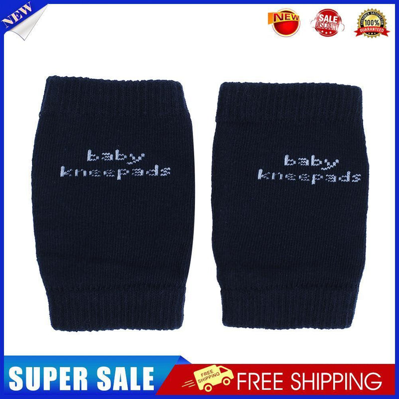 1 Pair Antiskid Baby Kneepads Protector Soft Crawling Leg Warmers(Navy Blue
