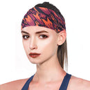 Printed Lycra Yoga Headband Bandanas Fitness Hair Band Headdress (Red)