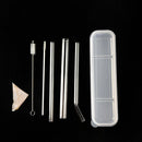 Wedding Transparent Reusable Clean Brush Glass Straws Straight Bent Plastic Box