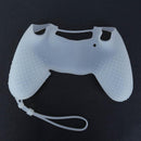 Silicone Non-Slip Grip Cover Case for PS4 Controller with Lanyard(White)