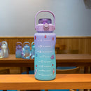 1500ml Colorful Water Kettle w/ Marker Large Sports Drink Frosted Cup (A) Newly