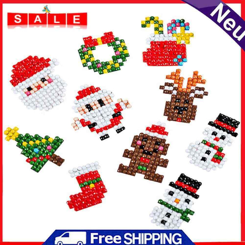 DIY Full Drill Diamond Painting Cross Stitch Kit Children Round Diamond Stickers