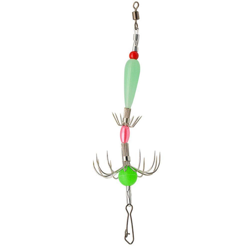 Double Row Fishing Cuttlefish Hook Carbon Steel Squid Hook Tackle (Pink)