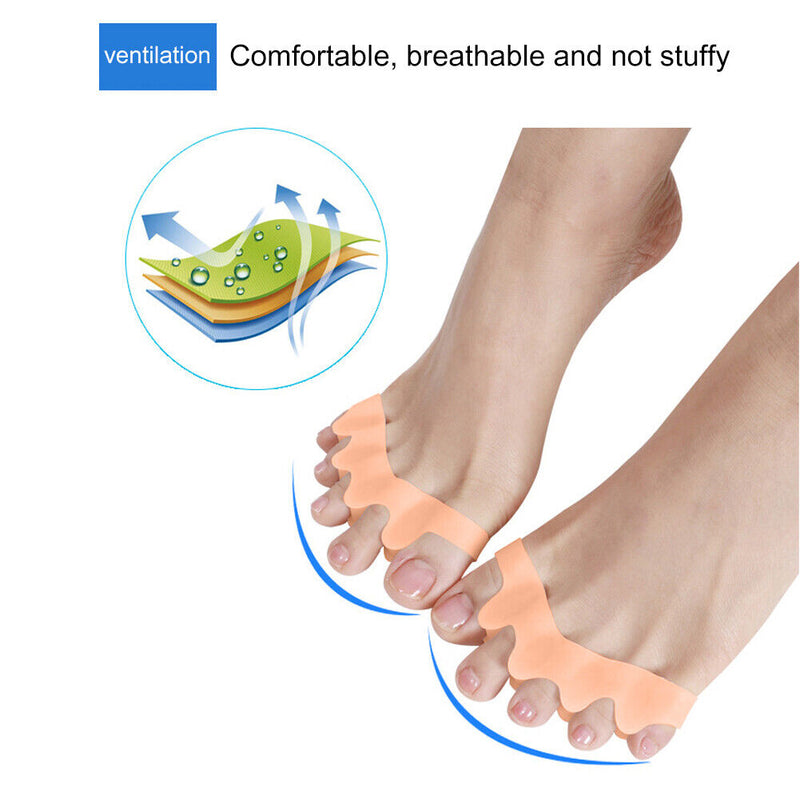 2pcs Toe Separator Corrector Hallux Valgus Straightener Treatment Foot Care