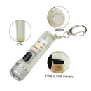 Mini Keychain Torch w/ USB Rechargeable Emergency Flashlight Buckle (White)