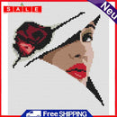 14CT Partial Cross Stitch Charming Lips Stamped DIY Embroidery Kits Handmade Art