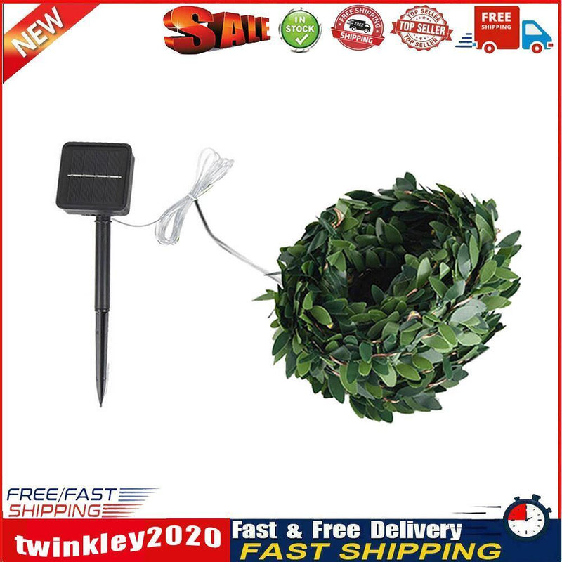 LED Solar Rattan Decorative Light String Outdoor Courtyard Leaf Lamps (C) Newly