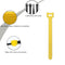 10pcs Durable Self Adhesive Cable Fastener Tape Wire Loops Strap (Yellow)