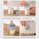 4 Grids Pepper Seasoning Bottle Condiment Cruet Storage Container (Grey) Newly