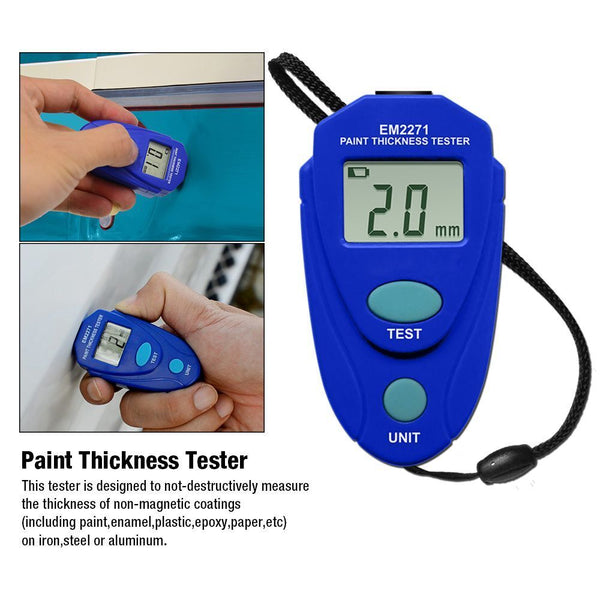 Digital Car Coating Paint Tester Thickness Gauge Tester LCD Backlight Display