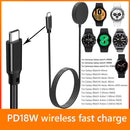 Sports Watch Wireless Charger PD18W 100CM for Galaxy Watch4/4 Classic/3