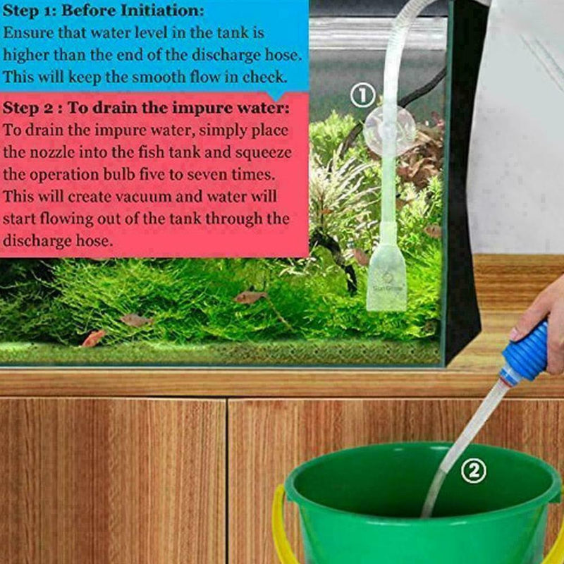 Siphon Cleaners Fish Tank Aquarium Gravel Clean Hand G6A5 K4Y8 Vacuum U5U2