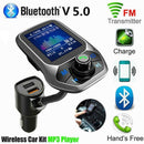 FM Transmitter Radio Bluetooth Compatible 5.0 Wireless 2Q6W USB Charger T7E I8A5