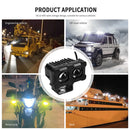 Square Motorcycle LED Driving Spotlight Spot Fog Head Light Lamp White Yellow