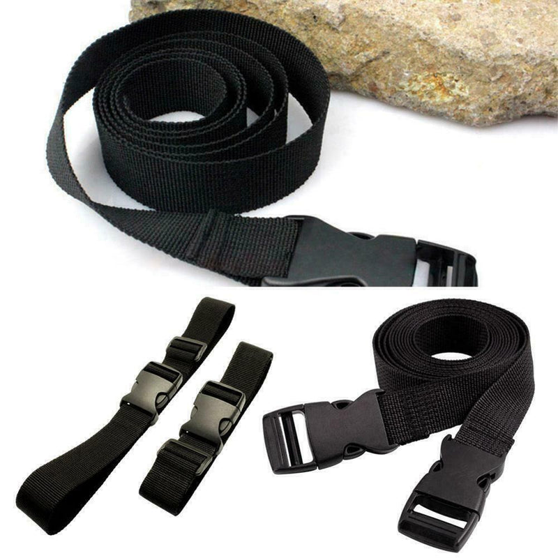 Black Small Travel Luggage Straps Short Adjustable Suitcase Belt Buckle Z5X0