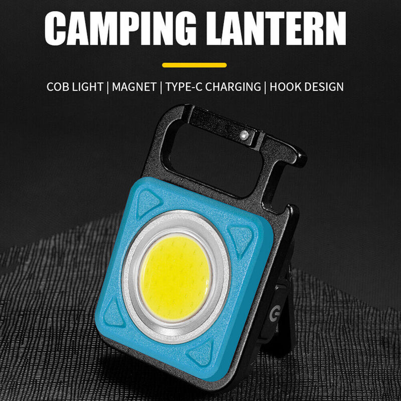 LED Flashlight 500LM USB Rechargeable Pocket Keychain Light with Charger Adapter