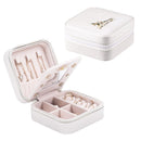 PU Leather Rings Earrings Jewelry Storage Display Box Holder (White)