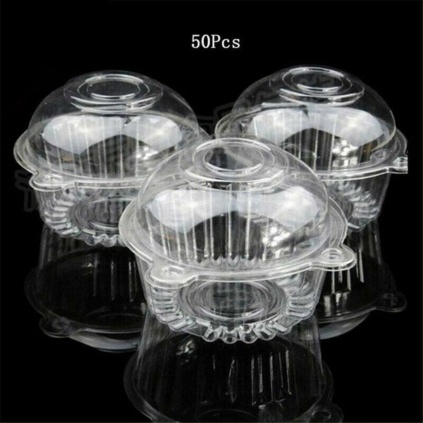 Disposable Reusable Muffin Cup Cake Holders Boxes Cases Set Plastic Cupcake