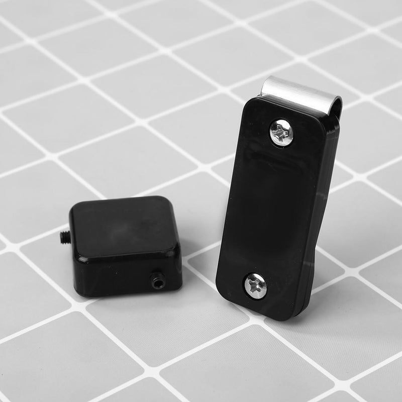 Magnetic Snooker Pool Cue Chalk Holder with Belt Clip Billiards (Black)