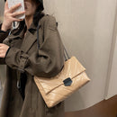 Casual Lattice Solid Color Messenger Tote Autumn Women Shoulder Chain Bag Clutch