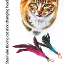 5pcs Cat Teasing Feather Wall Bell Round Pets Kitten Teaser Replacement Toys