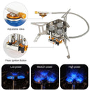 Outdoor Three-head Camping Picnic Stove Portable Split Windproof Burner Stove~
