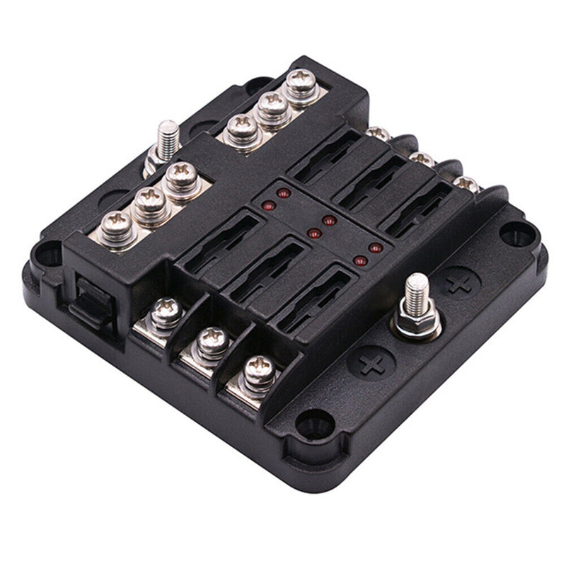 YJ-FB014 6 Ways 32V Blade Fuse Box Terminal Block Holder Case for Car Boat Newly