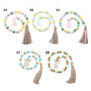 Home Decor With Pendant Easter Wall Hanging Wood Bead Garland Tassels String