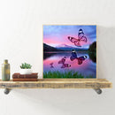 5D DIY Diamond Painting Butterfly Lake Full Round Drill Embroidery Craft Ki