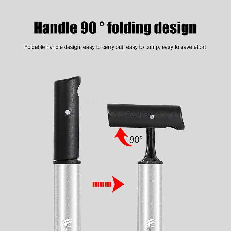 WEST BIKING Cycling Mini Bicycle Pump Aluminum Road Bike Tire Inflator 120PSI