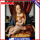Wall Decor Diamond Drill Painting DIY 5D Full Round Drawing Virgin and Child Kit