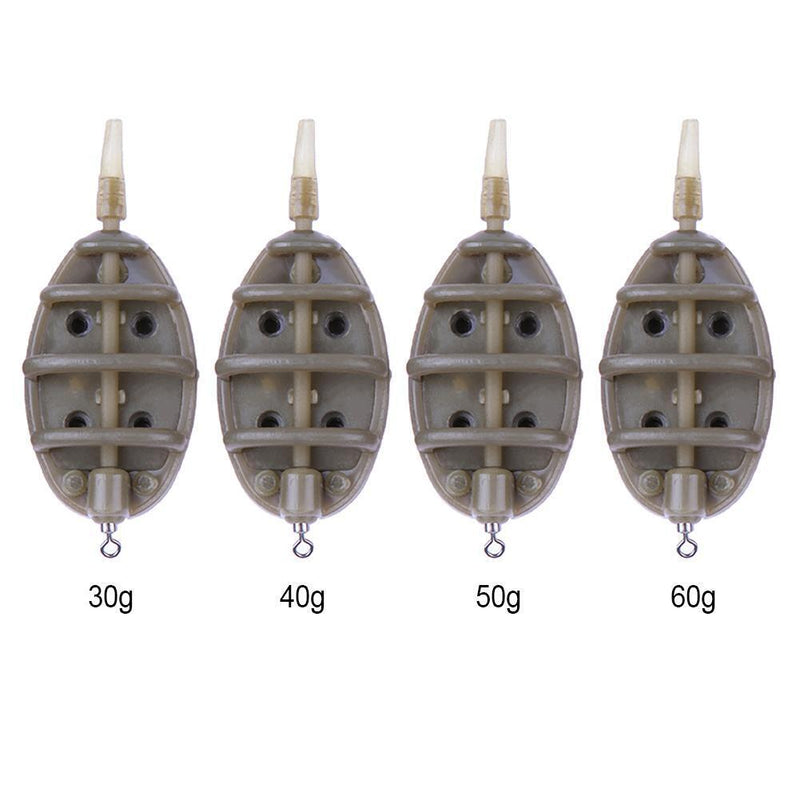 Inline Method Carp Fishing Feeder 4 Feeders Mould Set(30g/40g/50g/60g)