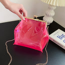 Fashion Transparent PVC Shoulder Bags Women Girls Clip Buckle Crossbody Bags