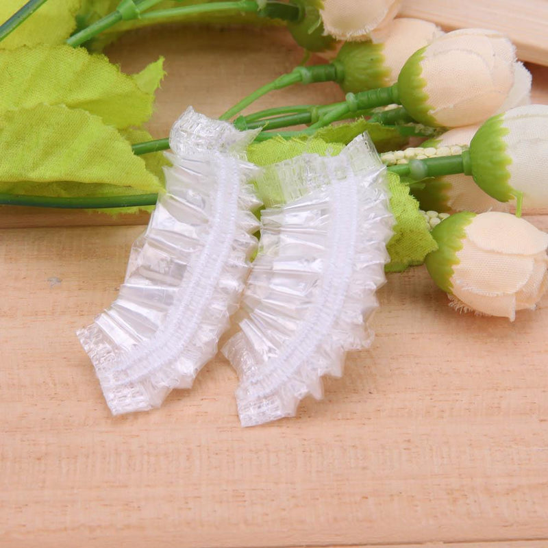 100pcs Disposable Waterproof Earmuffs Ear Cover Hair Bathing Plastic Tools