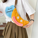 Cute Big Sausage Mouth Duck Shoulder Bag Women Funny Messenger Dumpling Packs